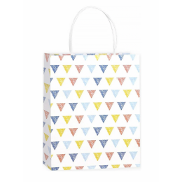 Пакет подарочный, Разноцветные треугольники, 42*32*12 см, 1 шт.
