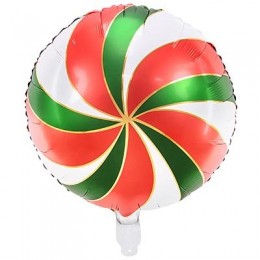 Фольгированный шар 18" Леденец  Red/Green/White/Пд