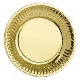 Тарелка фольгирован золотая 17см 6шт