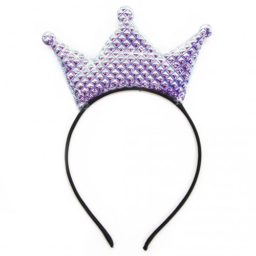 Ободок Корона для принцессы, Сверкающие грани, Серебро, 1 шт.