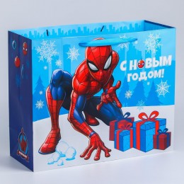 Пакет новогодний "С Новым годом!", 49 x 40 x 19 см, Человек-Паук
