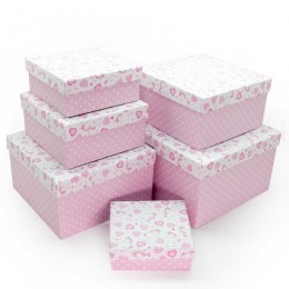 Набор коробок Нежные единороги, Розовый, Тип 3
