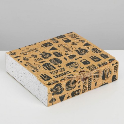 Коробка складная подарочная «Мужская», 20 × 18 × 5 см
