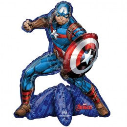 Шар (26''/66 см) Фигура на подставке, Мстители, Капитан Америка, 1 шт. в упак.