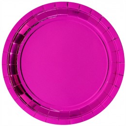 Тарелка фольг ярко-розовая 23см 6шт/G