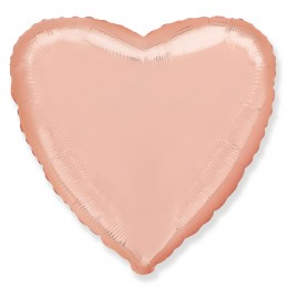 Шар (18''/46 см) Сердце, Розовое Золото, 1 шт.