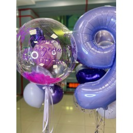 Набор шаров для девочки с гелием Фиолетовая вечеринка