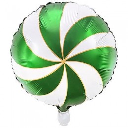Фольгированный шар 18" Леденец Green/White/Пд