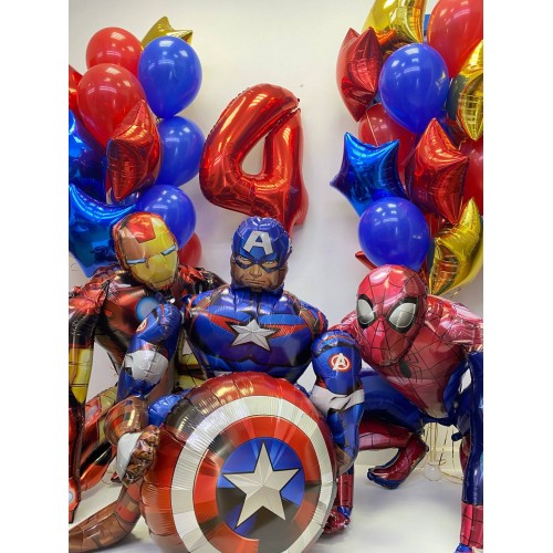 Набор шаров с гелием для детей Супергерои